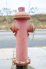Fototapeta na wymiar Close up fire hydrant red paint texture