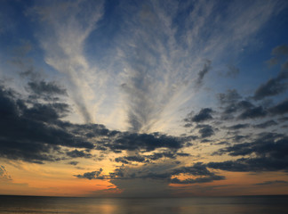 beautiful sunrise on the sea