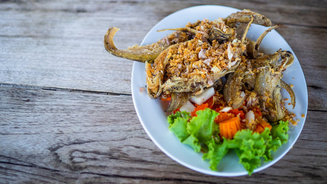 Fried soft fish  with vegetables