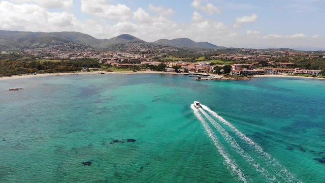 Sardinia nature drone shot, beaches and mountaine