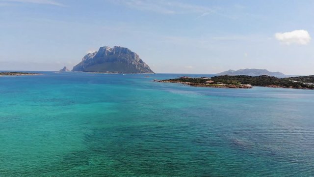 Sardinia nature drone shot, beaches and mountaine