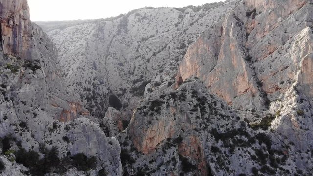 Sardinia nature drone shot, beaches and mountaine