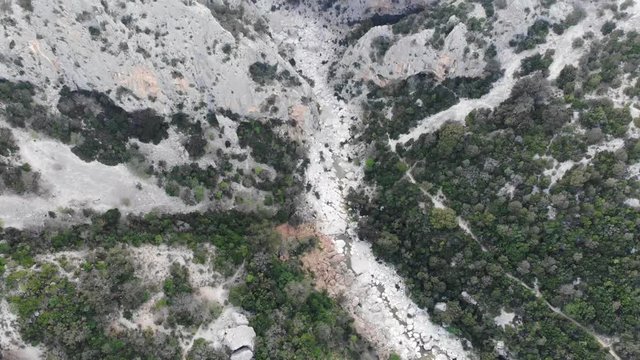 Sardinia nature drone shot, beaches and mountaine