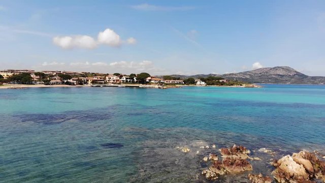 Sardinia nature drone shot, beaches and mountaine