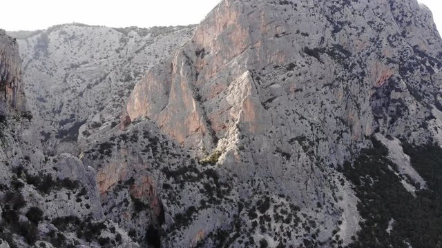 Sardinia nature drone shot, beaches and mountaine