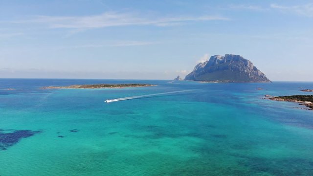 Sardinia nature drone shot, beaches and mountaine