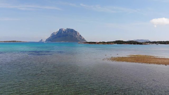 Sardinia nature drone shot, beaches and mountaine