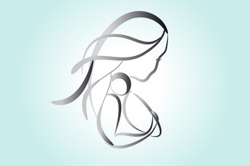Woman and baby logo vector