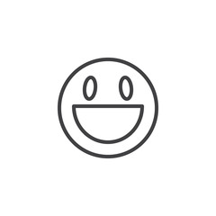 Laughing face Emoji line icon. linear style sign for mobile concept and web design. Grinning face with open mouth emoticon outline vector icon. Symbol, logo illustration. Vector graphics