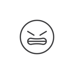 Grimacing Face emoji line icon. linear style sign for mobile concept and web design. Angry Face emoticon outline vector icon. Symbol, logo illustration. Vector graphics