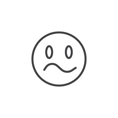 Confused Face emoji line icon. linear style sign for mobile concept and web design. Frustrated face emoticon outline vector icon. Symbol, logo illustration. Vector graphics