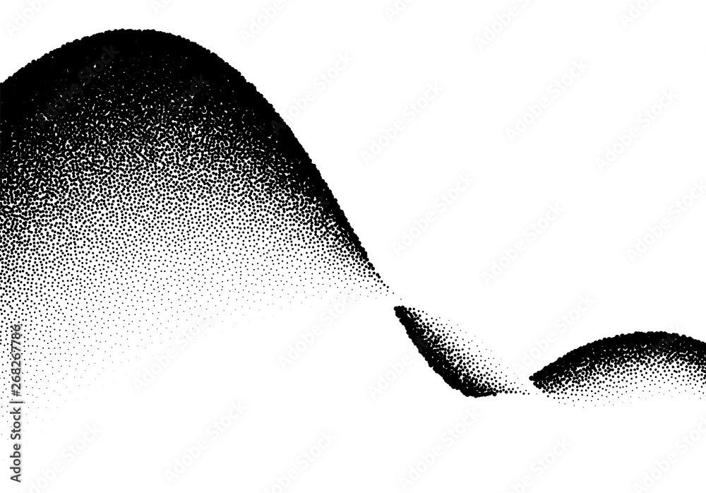 Aufkleber abstract background with wave of scattered dots