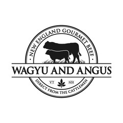 vintage angus cattle logo - obrazy, fototapety, plakaty