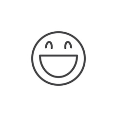 Laughing face emoji line icon. linear style sign for mobile concept and web design. Happy Smiling Face With Open Mouth emoticon outline vector icon. Symbol, logo illustration. Vector graphics