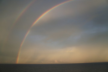 Double Rainbow over the sea