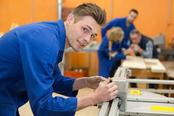 apprentice in workshop