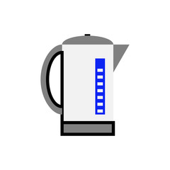 Vector grey kettle icon with black outline