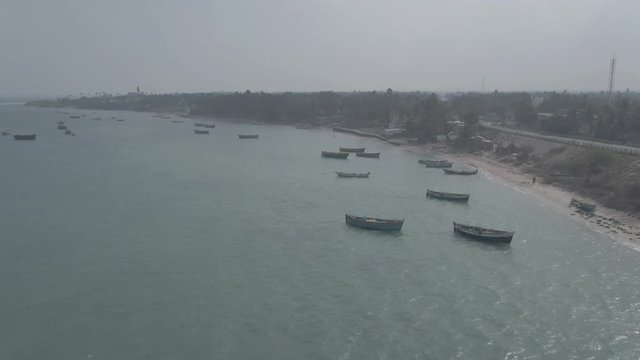 Rameswaram Pamban bridge, India, 4k aerial ugraded/raw