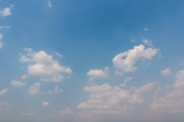 The bright sky in the daytime has beautiful clouds.