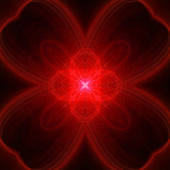 red circular wave glow. kaleidoscope lighting effect.