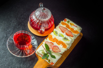 フルーツサンドウィッチ　Beautiful and delicious fruit sandwich