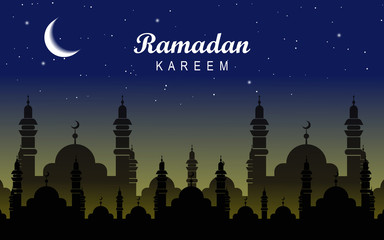 Ramadan kareem and eid mubarak greeting vector background