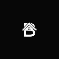 B letter real estate icon logo vector