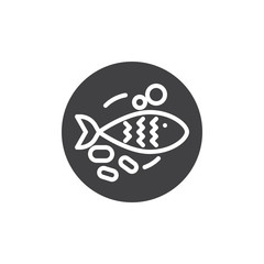 Obraz premium Fried fish top view vector icon. Fish food plate filled flat sign for mobile concept and web design. Seafood glyph icon. Symbol, logo illustration. Pixel perfect vector graphics