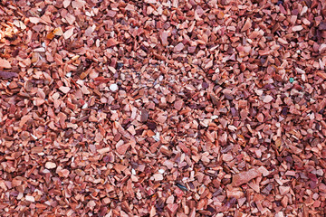 Red gravel stone floor texture background