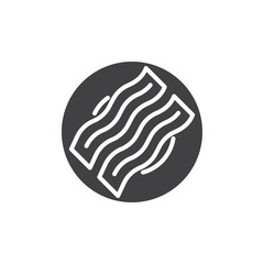Fried bacon top view vector icon. filled flat sign for mobile concept and web design. Slices of bacon glyph icon. Breakfast food symbol, logo illustration. Pixel perfect vector graphics