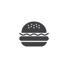 Hamburger vector icon. Burger filled flat sign for mobile concept and web design. Cheeseburger glyph icon. Symbol, logo illustration. Pixel perfect vector graphics