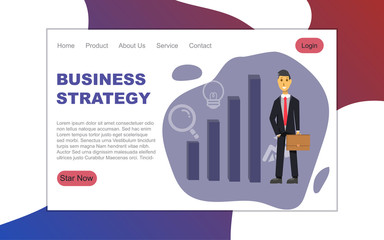 Modern flat landing page of businessman