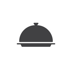 Restaurant cloche vector icon. filled flat sign for mobile concept and web design. Food serving tray glyph icon. Symbol, logo illustration. Pixel perfect vector graphics