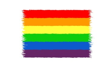 Rainbow on white background.Brush strokes style - illustration 