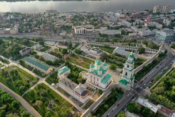 Aerial view of the Astrakhan Kremlin, historical and architectural complex. Russia, Astrakhan