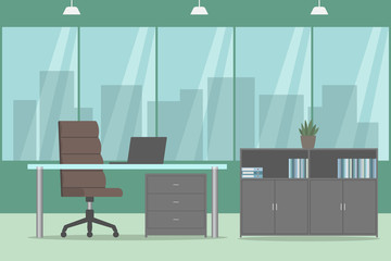 Office room. Cozy design. Vector illustration.