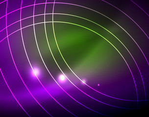 Neon circles abstract background