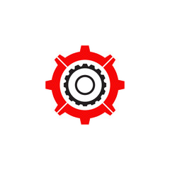 Gear machine icon logo design vector template