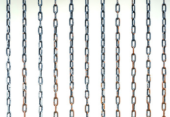 steel chain, on white background; isolated