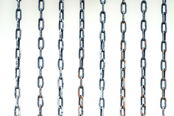 steel chain, on white background; isolated