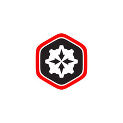 Gear machine icon logo design vector template