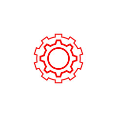 Gear machine icon logo design vector template