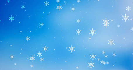 White snowflakes on the black Christmas background. 3D render image