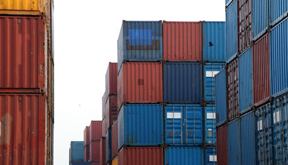 Shipping Containers placed as layered in the storage facility.