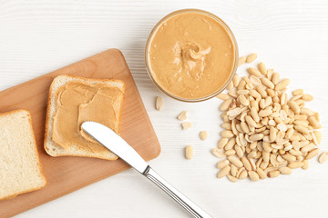 peanut butter sandwich on the table