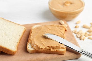 peanut butter sandwich on the table