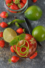 Strawberry mojito cocktail