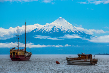boat on the Llanquihue  lake, Chile