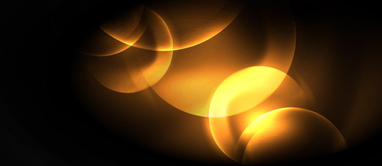 Obraz premium Shiny neon circles abstract background