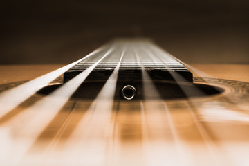 close up of acoustic guitar